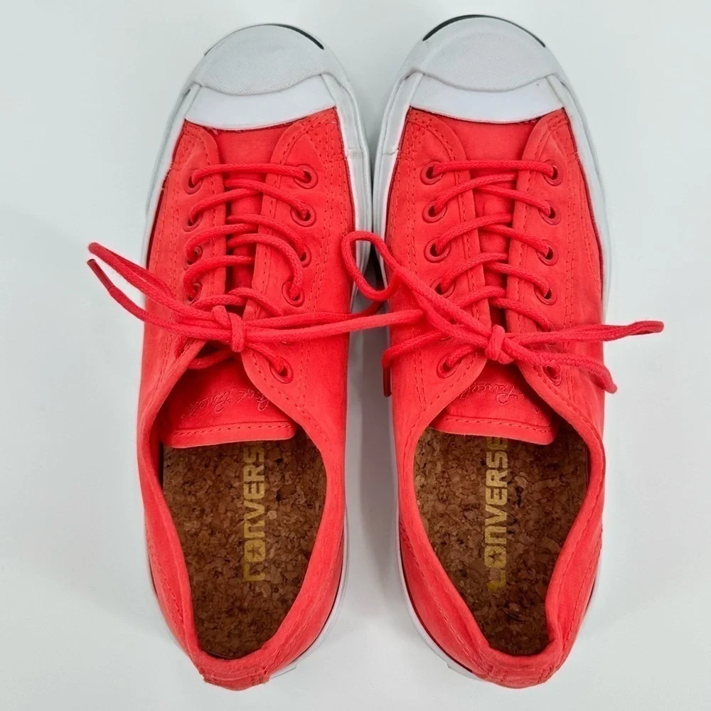 Converse Jack Purcell Unisex Dk Coral/Pink Sneakers Skate Lace Up Sz 6 Wmn/4.5Mn